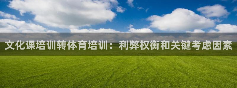 焦点娱乐游戏怎么玩的：文化课培训转体育培训：利弊权衡