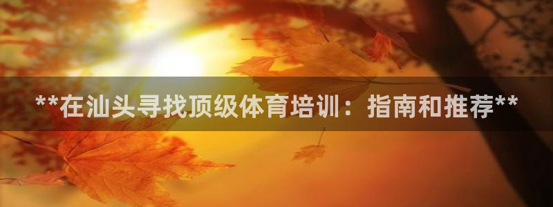 焦点娱乐官网首页下载：**在汕头寻找顶级体育培训：指