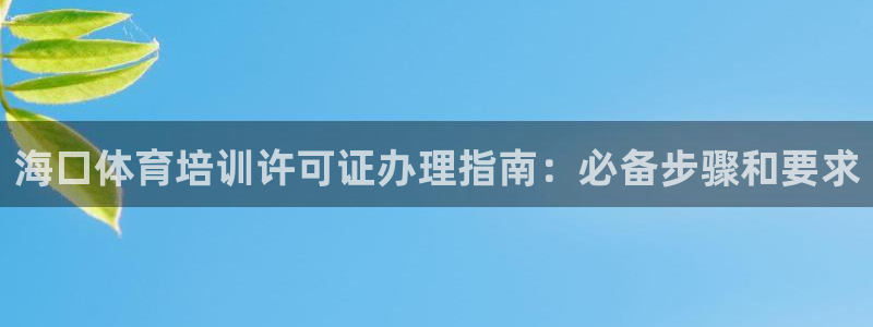 焦点娱乐app下载苹果版：海口体育培训许可证办理指南