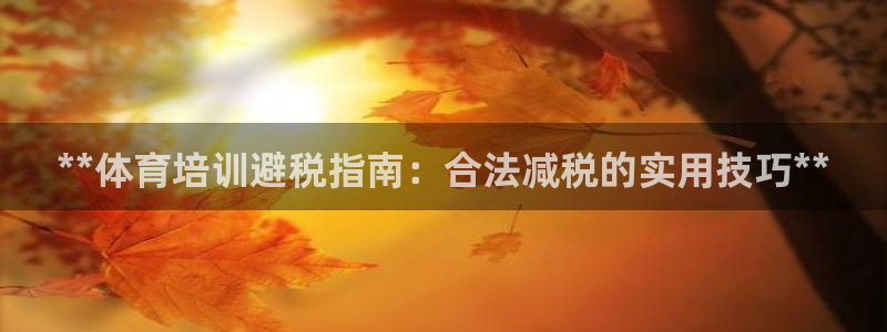 焦点娱乐皮皮虾视频：**体育培训避税指南：合法减税的