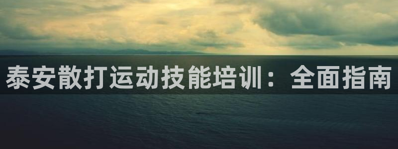 焦点娱乐平台账号在哪注册：泰安散打运动技能培训：全面