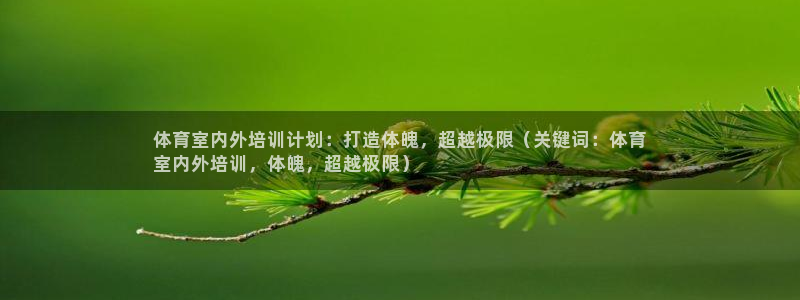 焦点娱乐官方网站首页入口下载：体育室内外培训计划：打